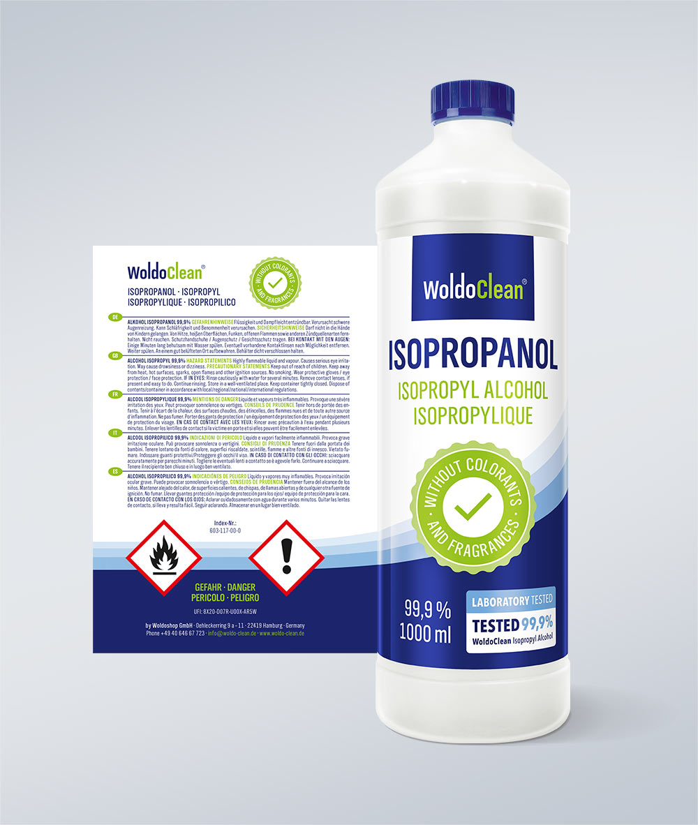 WoldoClean Verpackungsdesign Isopropanol