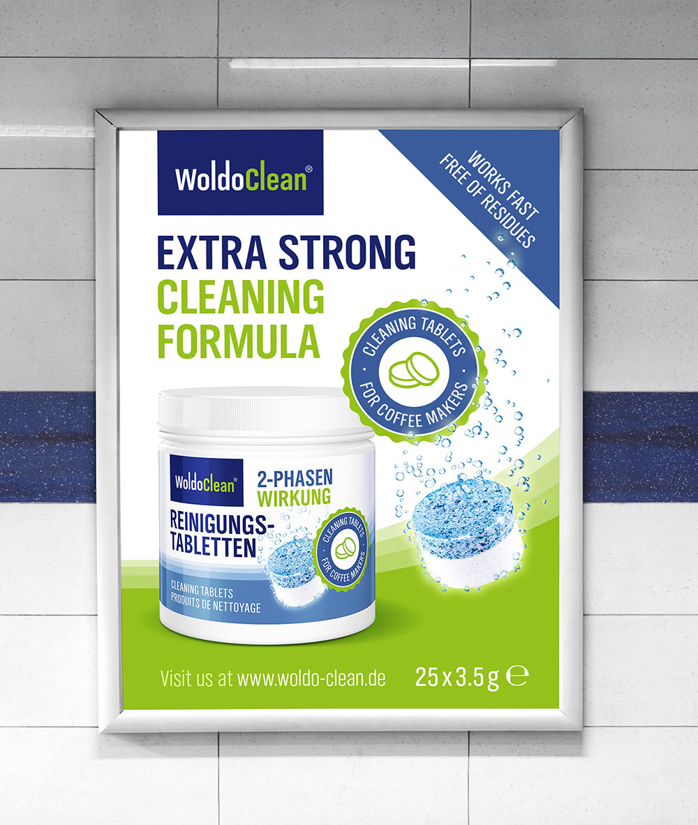 WoldoClean Verpackungsdesign Reinigungstabletten
