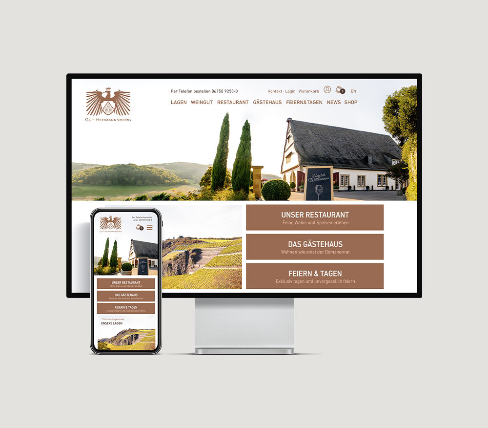 Gut Hermannsberg Webdesign