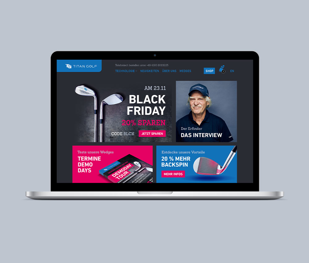 Titan Golf Webdesign Mobile